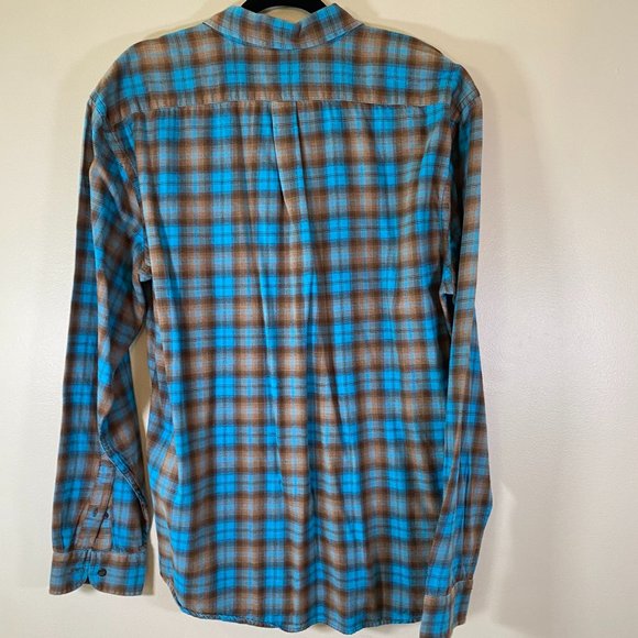 Gap Plaid Flannel Button Up in Blue and Brown - Picture 4 of 4